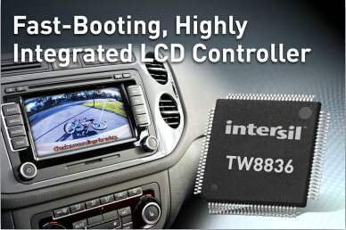 Intersil推出的可显著提升汽车安全性的高集成度LCD控制器获得市场认可