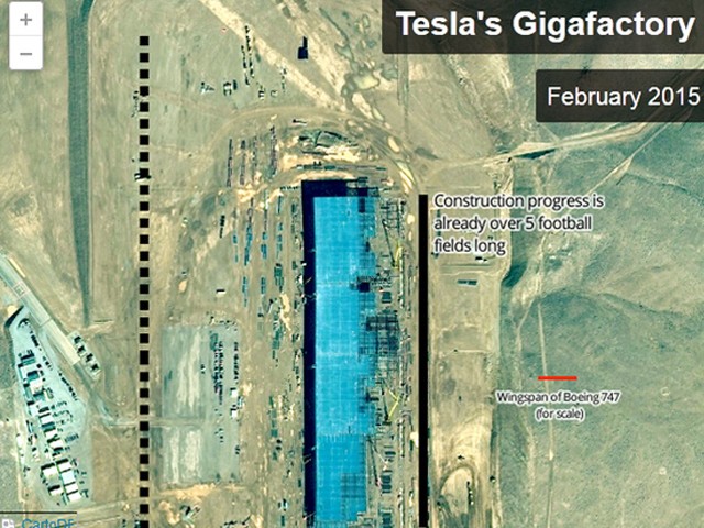 特斯拉超级电池工厂卫星图