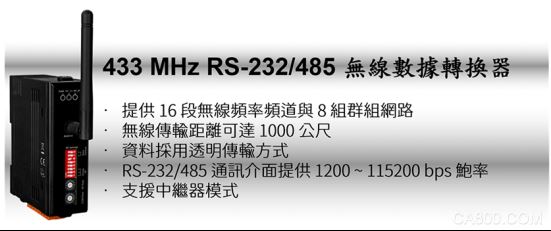 泓格新产品上市：RFU-433 433 MHz RS232/485 无线信号转换器
