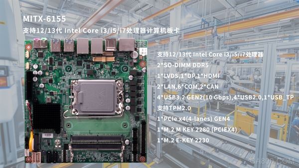 华北工控MITX-6155：为智能产线设备协同运行提供核心硬件支持