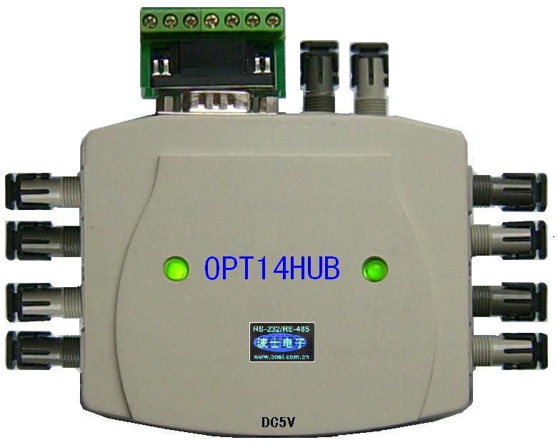 OPT14HUB波士1扩4路串口光纤集线器