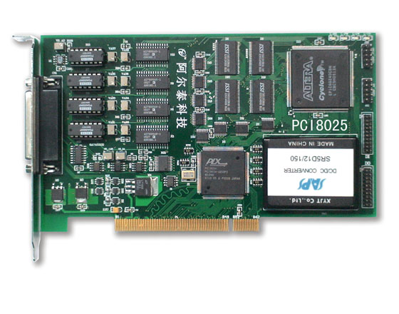 阿尔泰PCI8025测控采集卡（模拟量输入 4路同步(单/差分可选) 14位 每路400K 每路64K字FIFO；模拟量输出 1路 12位；16路DIO）