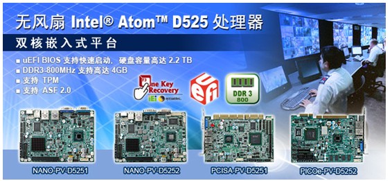 威强推出先进的双核Intel® Atom™处理器D525单板电脑
