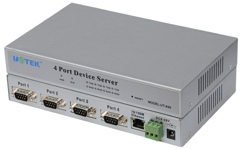 UT-630、10/100M TCP/IP到四串口(RS-232)网络服务器