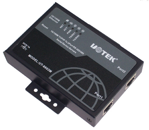 UT-6602M 10/100M TCP/IP到二口RS-422/485串口服务器