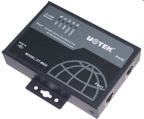 UT-6602 10/100M TCP/IP到1口RS-232 1口RS-485/422串口服务器