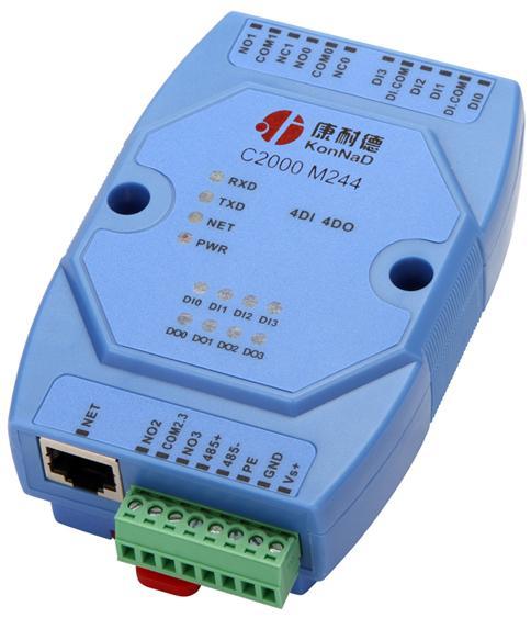4路开关量转以太网,干接点转TCP/IP,开关量转网络,远程以太网IO