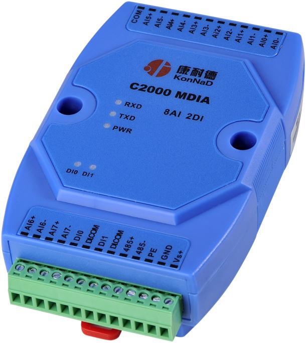 模拟量输入采集模块，4-20mA通过modbus485采集，8路AI输入