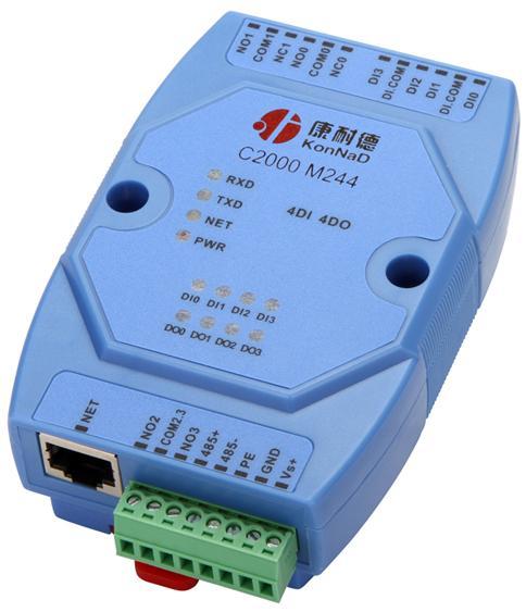 4进4出干接点转RJ45,开关量转以太网,远程以太网IO