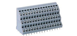 速普SP258三层PCB接线端子排(2焊针交错排列）
