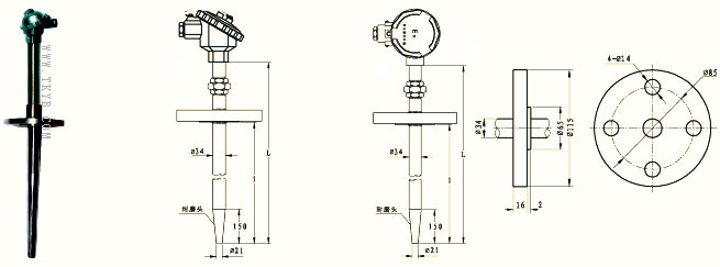 耐磨阻漏热电偶