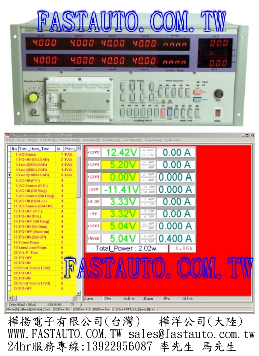 供應PC電源測試設備FA-828ATE可程式電子負載