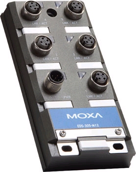 MOXA EDS-305-M12 防水交换机