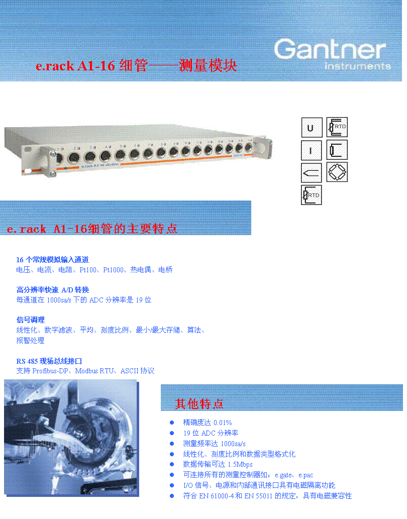 广州智维Gantner测量模块——e.rack A1-6细管