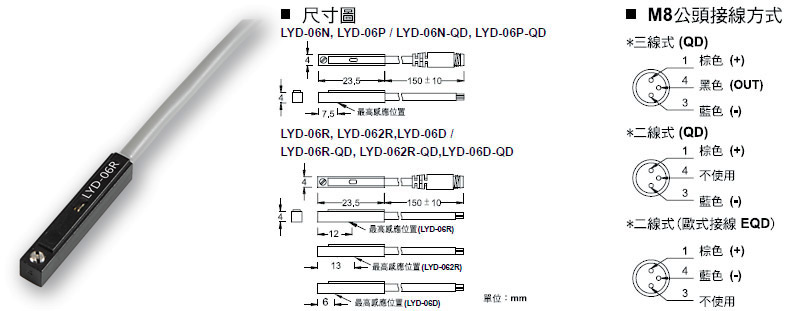 利亿达气缸磁性开关LYD-06系列