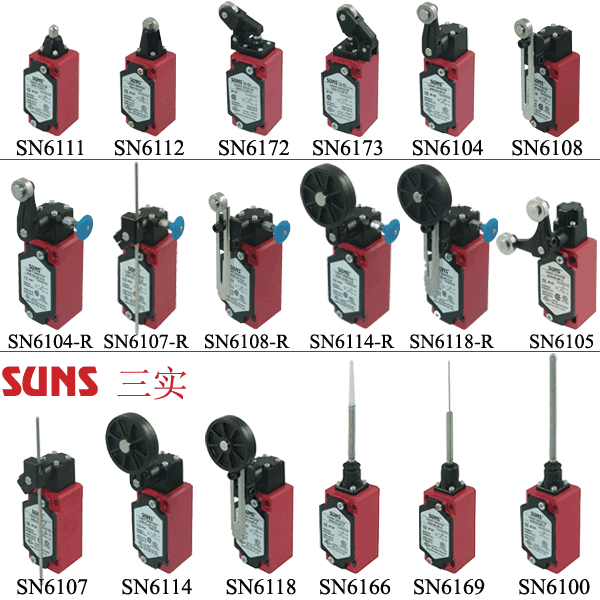 SN61系列防水安全限位开关(行程开关)通过UL/CSA/CE/CCC认证SUNS美国三实