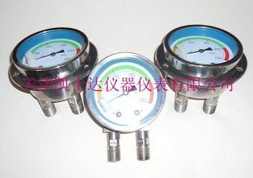 不锈钢差压表，高静压差压表，双膜片式高静压差压表 200KPA差压表，耐震不锈钢差压表