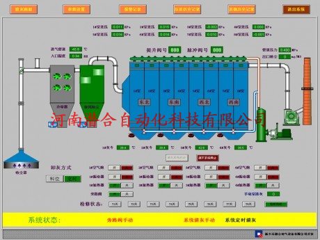 袋除尘控制系统，除尘自动化系统，除尘设备，自动化设备