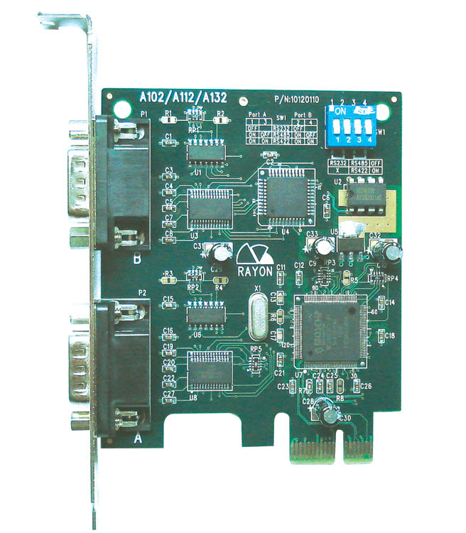 瑞旺PCI-E转2口485串口扩展卡专业厂家