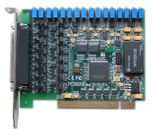 PCI9602软件自动校准数据采集卡  250KS/s 16位 32路 模拟量输入；带DA、DIO功