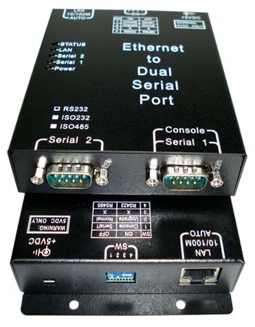 瑞旺通讯2口串口服务器，rs232串口服务器，