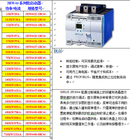 供应西门子软起动器3RW4443-6BC44