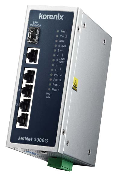 New! 科洛理思6口千兆工业PoE以太网供电交换机-JetNet3906G