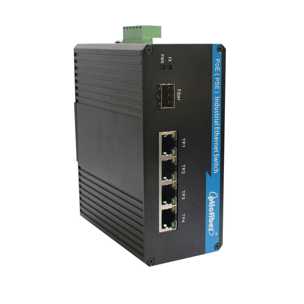 OP-GYP104G（PoE千兆1光4电）POE工业级光纤收发器