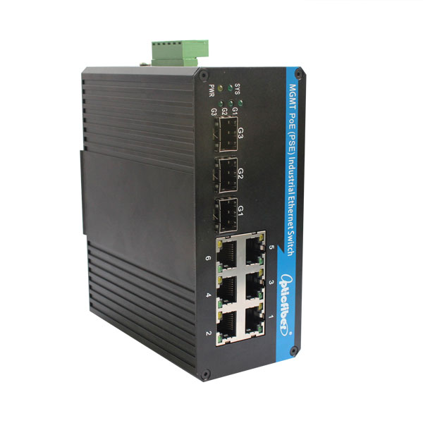 OP-GYP306（PoE千兆3光6电）POE工业级光纤收发器