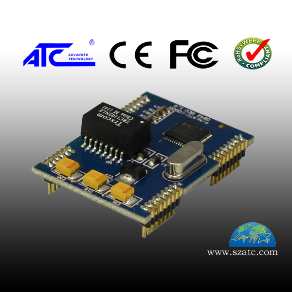 ATC-1000M 10/100M  TCP/IP 转TTL接口单串口嵌入式模块 低成本