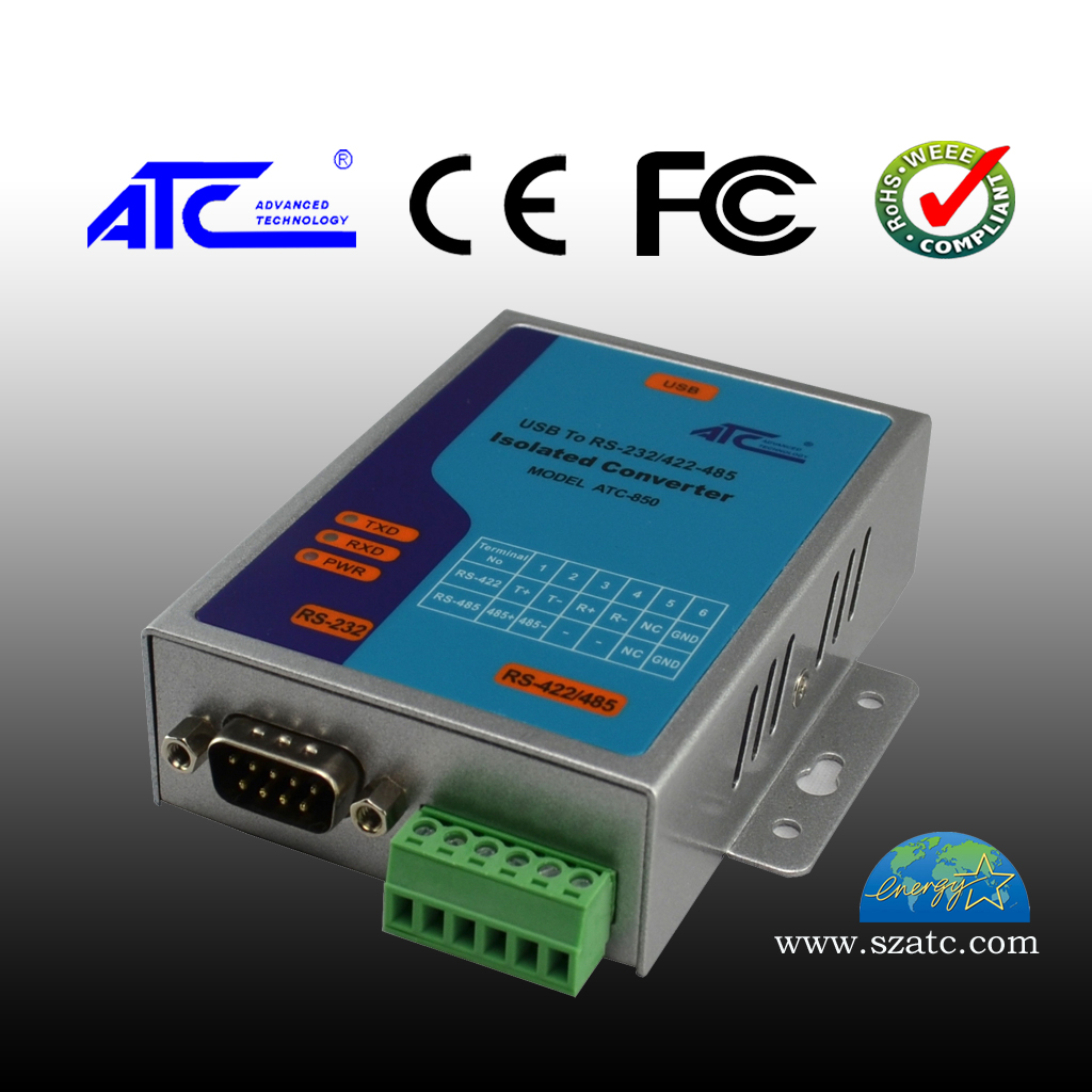 ATC-850 USB轉RS-232/422/485光隔離轉換器