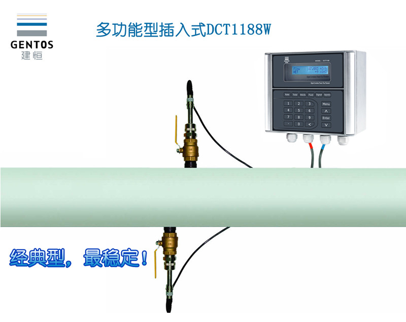 深圳建恒DCT1188W高精度插入式超声波流量计