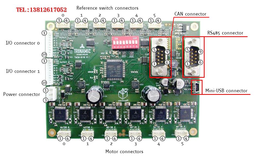 CAN RS485 通讯6轴步进电机控制驱动模块