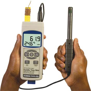 OMEGA   手持式温度计／湿度计数据记录器  RHXL3SD 