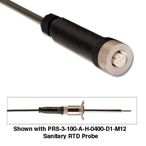 OMEGA连接器/变送器 用于带M12连接器的卫生级PT100探头 防溅壳体和一体式电缆