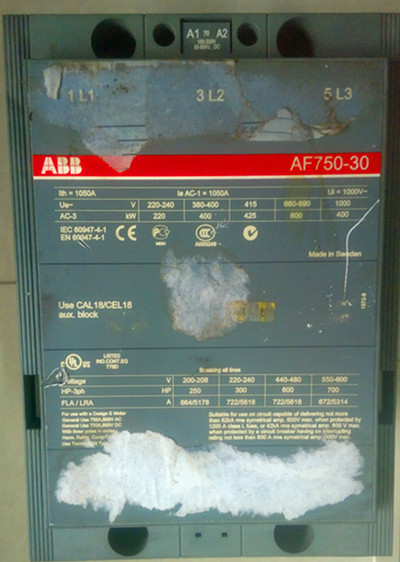 ABB并网接触器AF750-30维修 案例