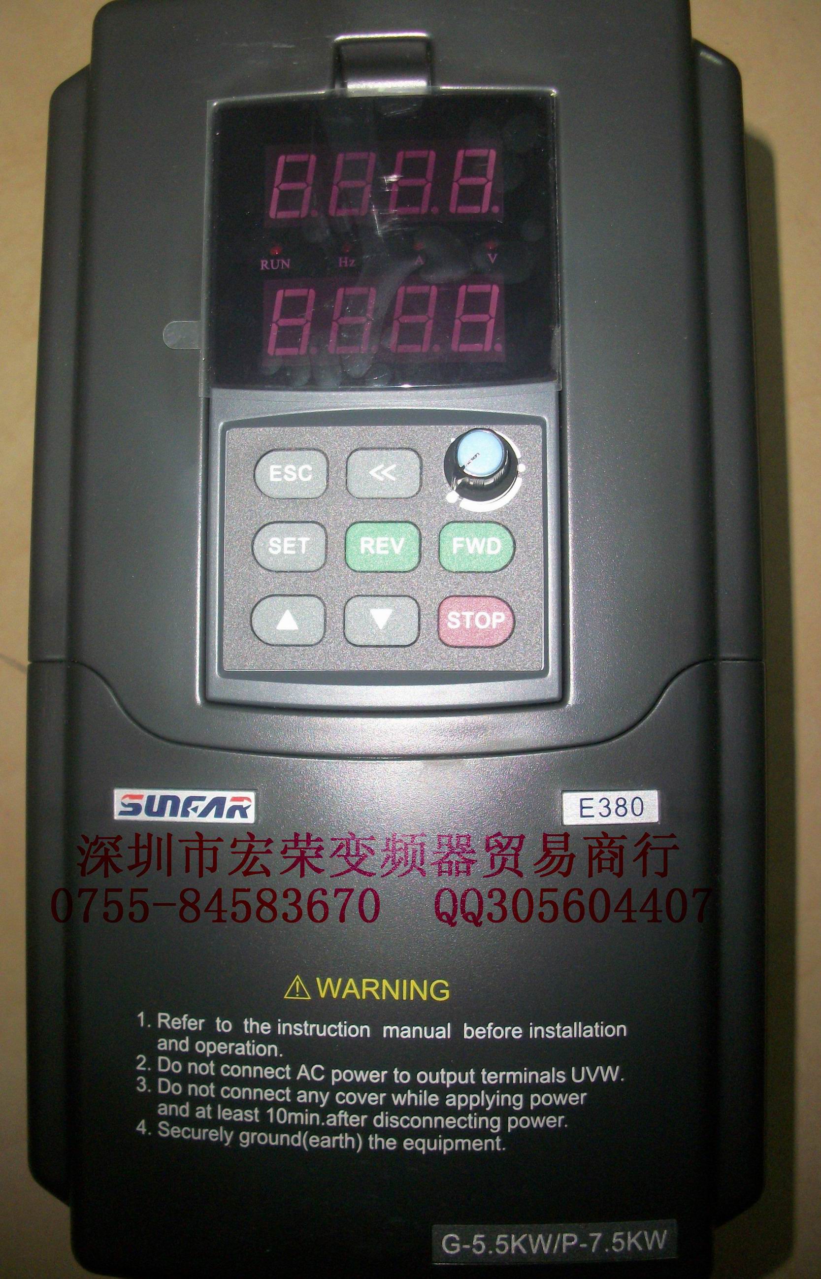 SUNFAR变频器E380-4T0055G/0075P