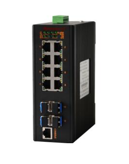 MIE-2412MP 8GE+4GSFP卡轨式全千兆网管型工业以太网交换机