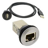 Flush Silhouette 控制元器件　ø22 CW系列USB/RJ45工业用转接器