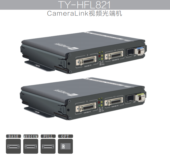 cameralink光端机提供BASE模式FULL模式一根光纤10KMTY-HFL821