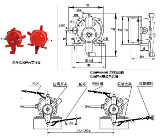 KLTZ2-1双向拉绳急停开关、KLTZ2-1事故开关