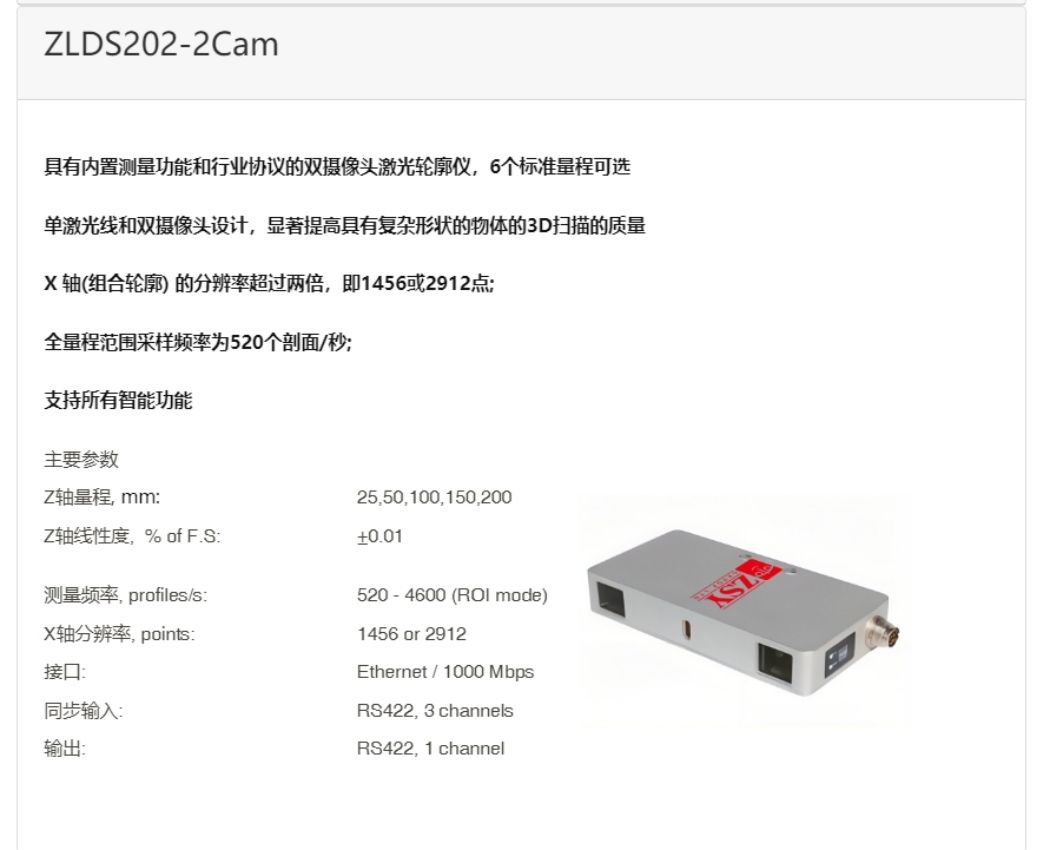 英国真尚有_激光二维扫描传感器ZLDS202-2Cam生物组织层厚度评估