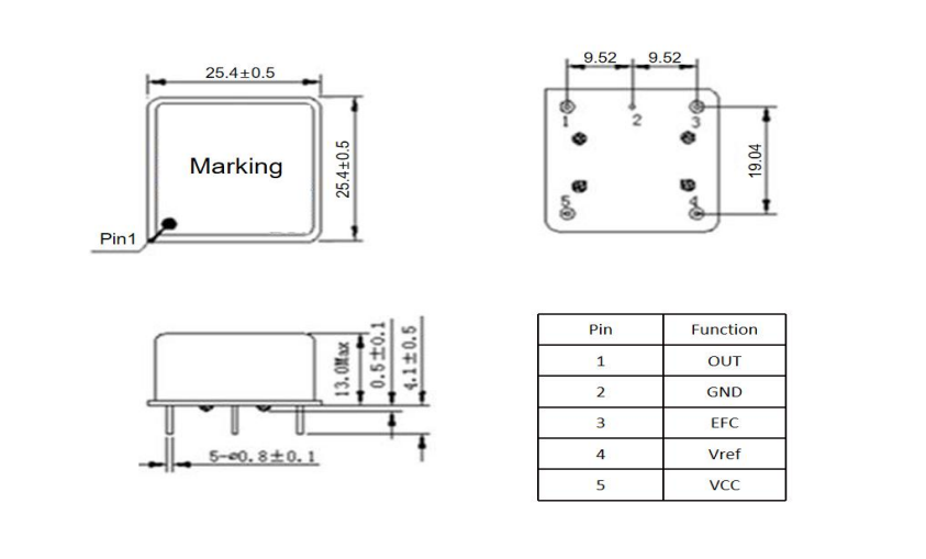 压控恒温晶振（VC-OCXO）管脚定义详解